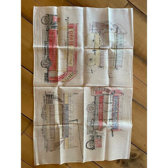 Vintage Linen Tea Towel "Old Transport'' Ulster. Hugh Evelyn Design 30"x20" - Picture 4 of 4
